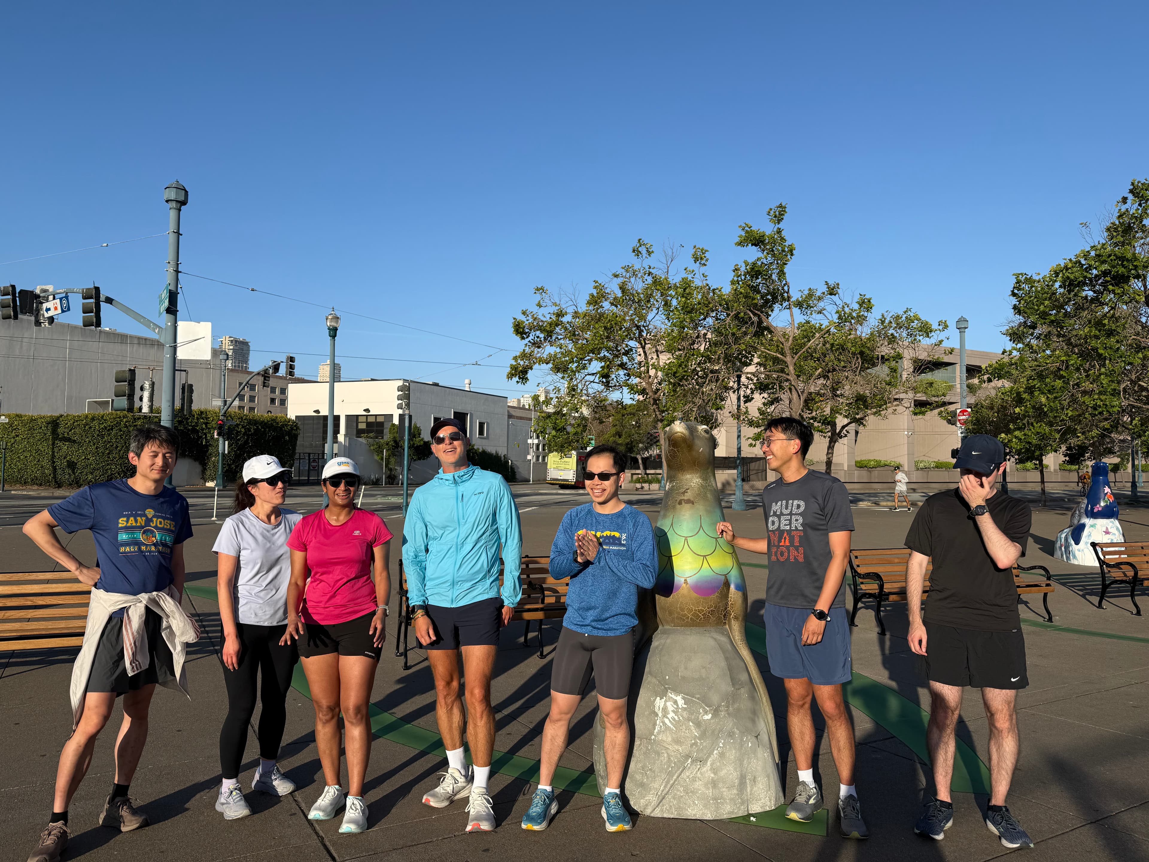Group at the Embarcadero before a run