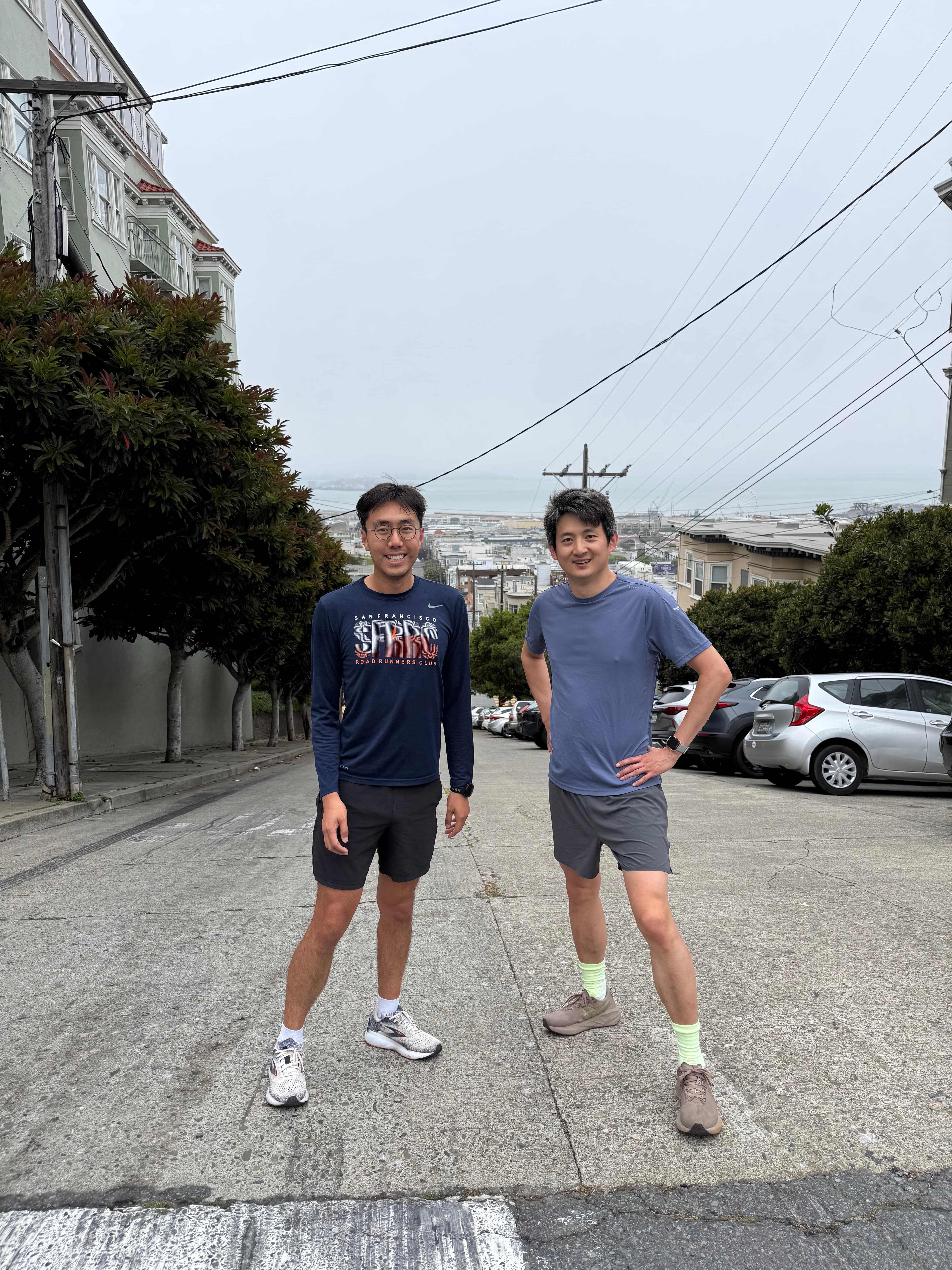 Two crew members on an SF street
