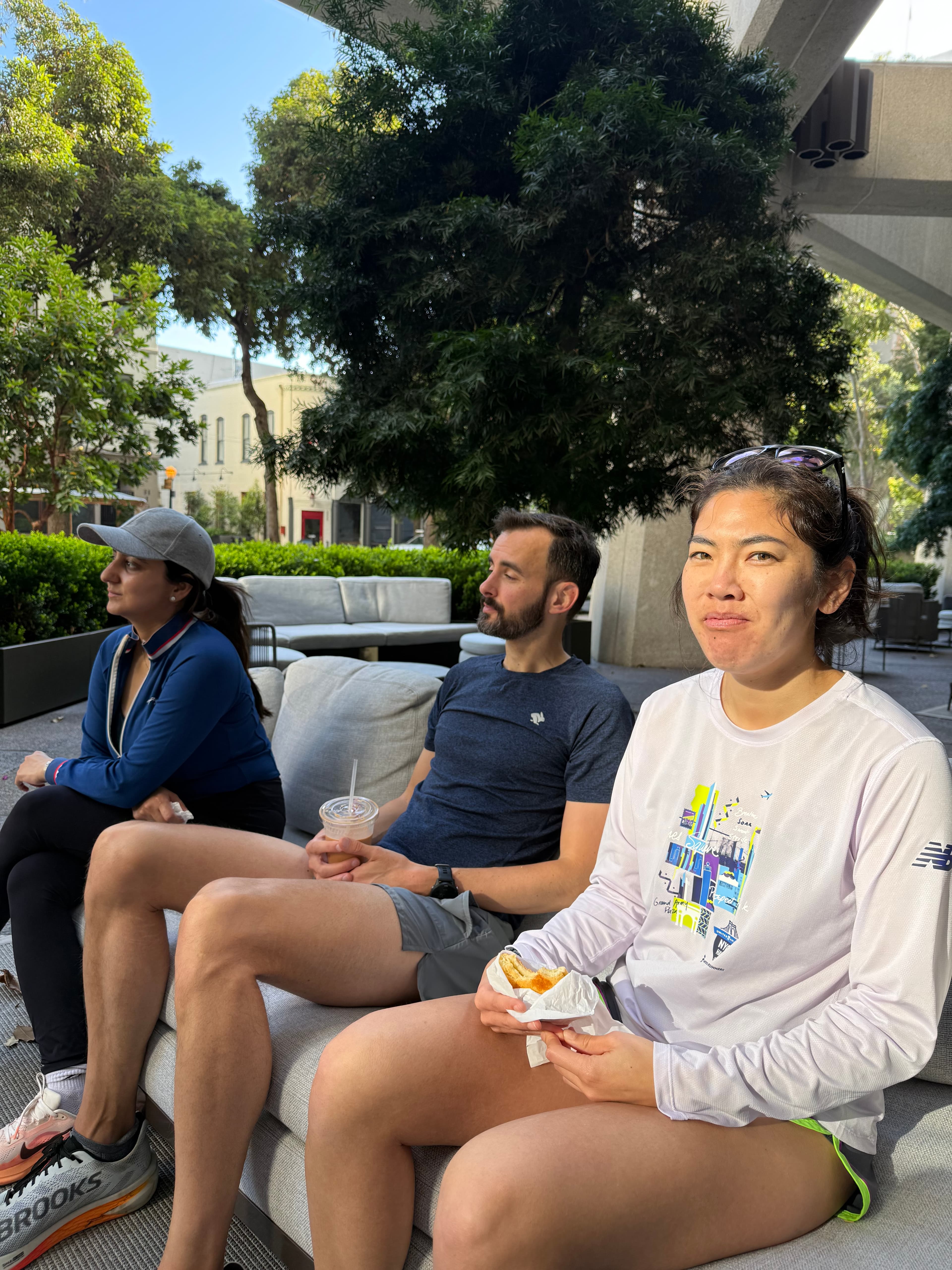 Post-run hangout vibes