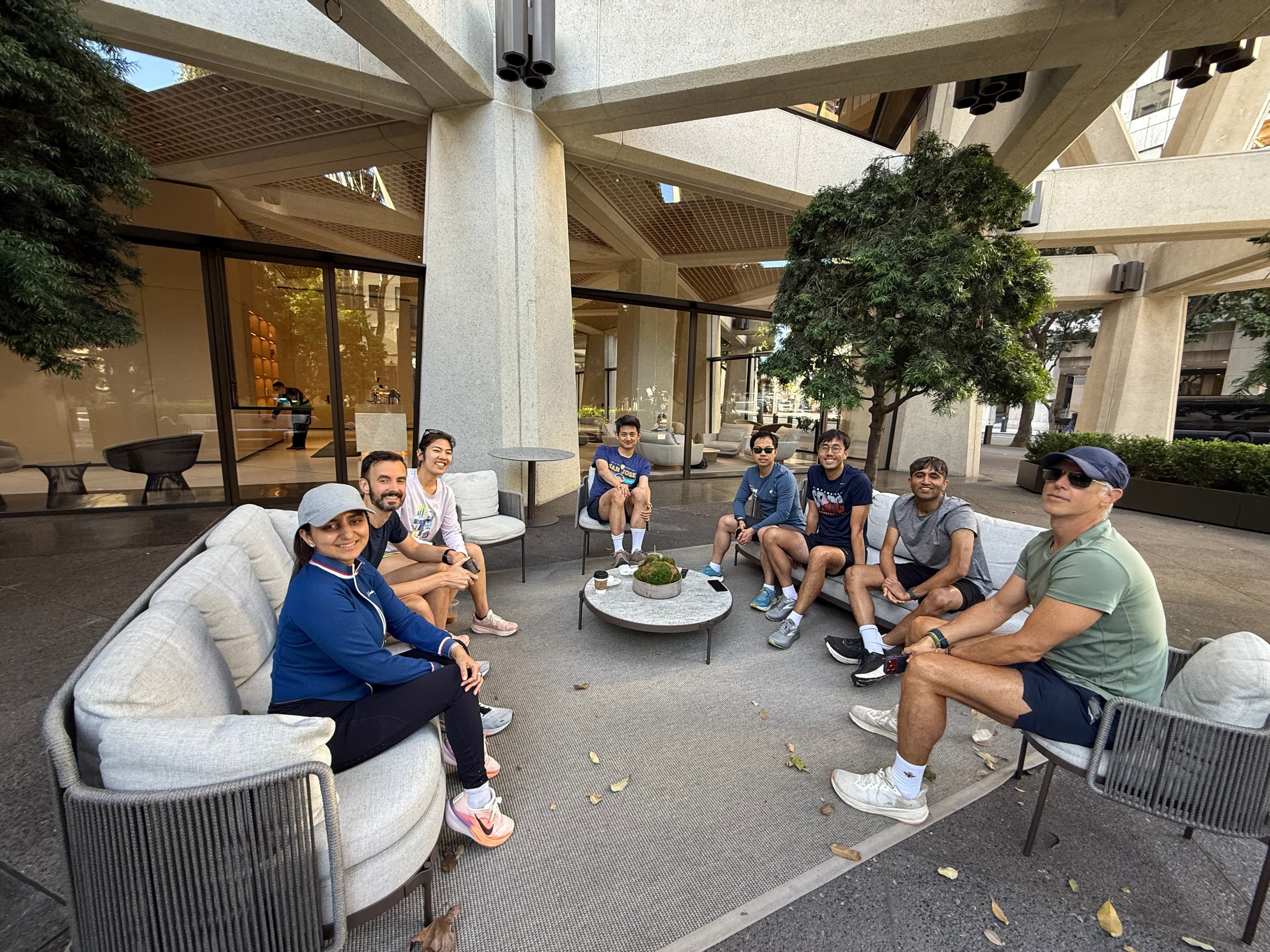 Full crew post-run circle